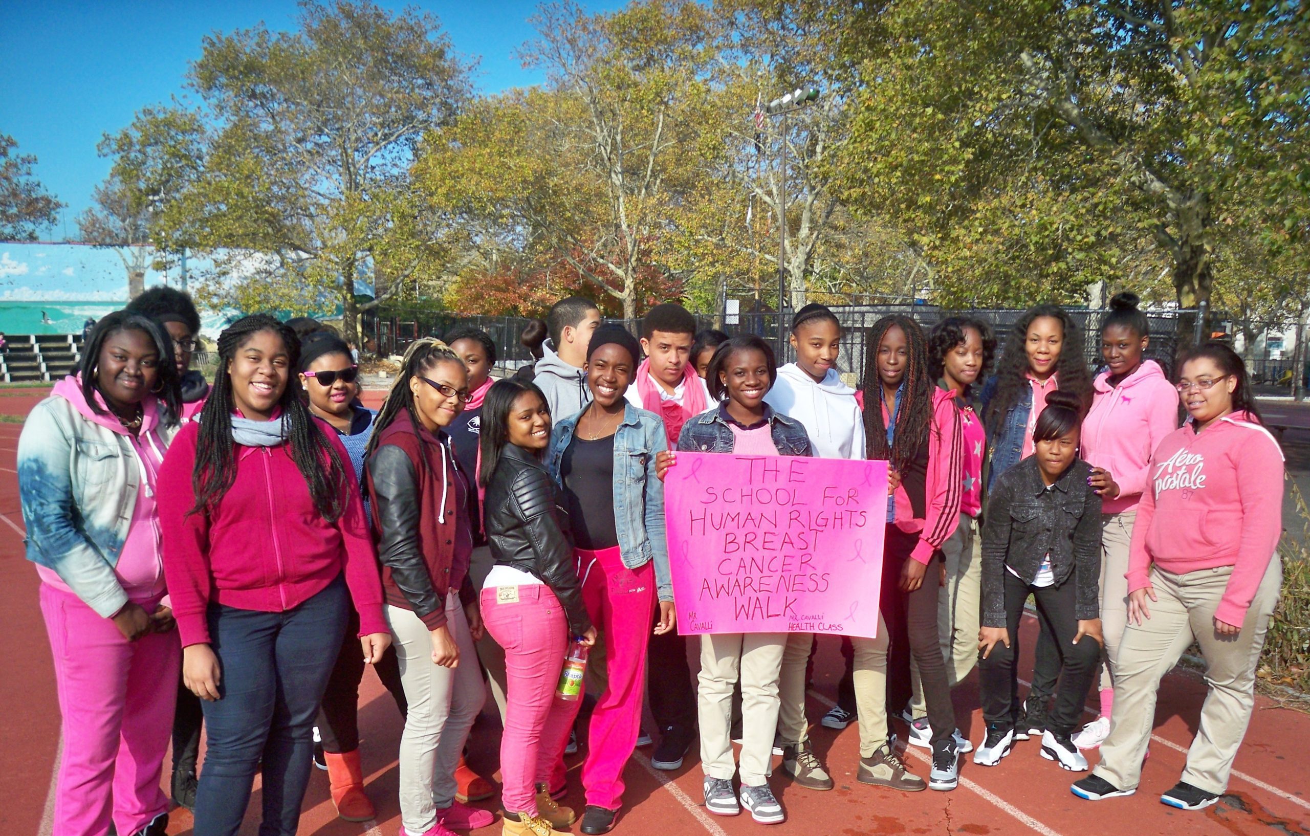 Students at the School For Human Rights Raise Money For Breast Cancer Awareness