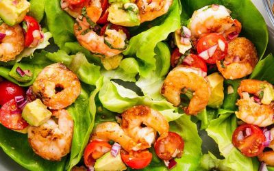 Basil Avocado Shrimp Salad Wrap